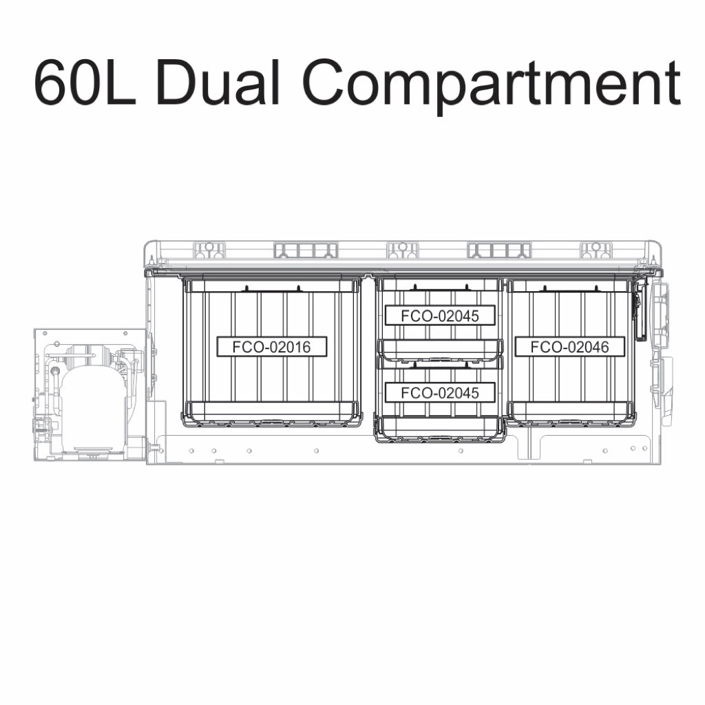 60L Dual-Zone Drawer Refrigerator & Freezer